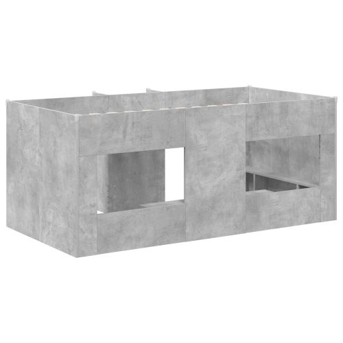 Легло за деца с висока рамка 2 pcs Бетон 163 x 101,1 x 68,5 см