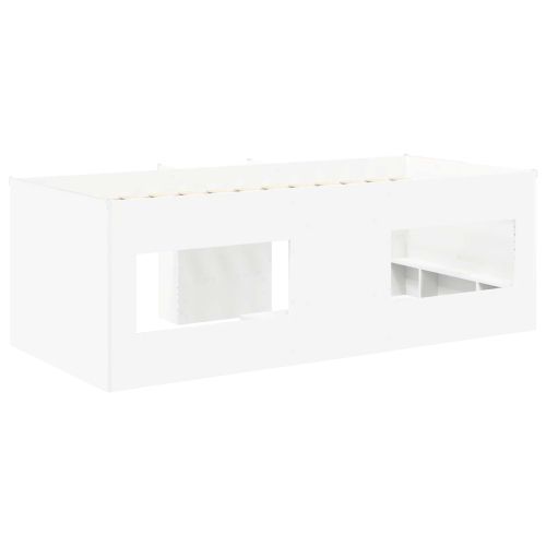 Легло за деца с висока рамка 2 pcs Бяло 193 x 96,1 x 68,5 см