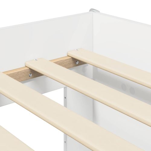 Легло за деца с висока рамка 2 pcs Бяло 193 x 96,1 x 68,5 см