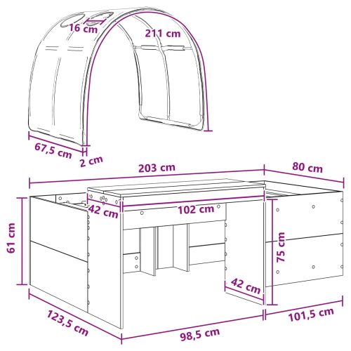 Легло с тунел Бяло и червено 80 x 200 cm Инженерно дърво