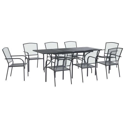 Комплект за хранене в градината 9 pcs Антрацит 212 х 90 х 76 см