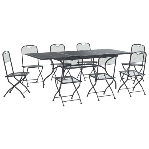 Комплект за хранене в градината 9 pcs Антрацит 212 х 90 х 76 см