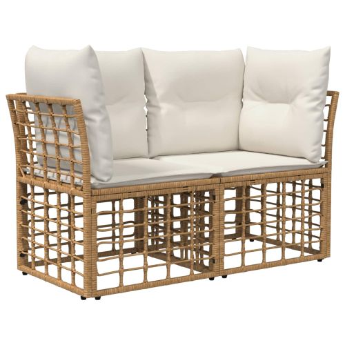 Комплект дивани за открито 9 pcs Естествено и кремаво бяло