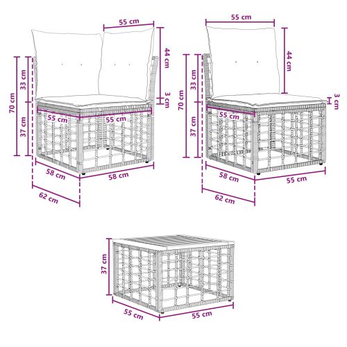 Комплект дивани за открито 10 pcs Естествено и кремаво бяло