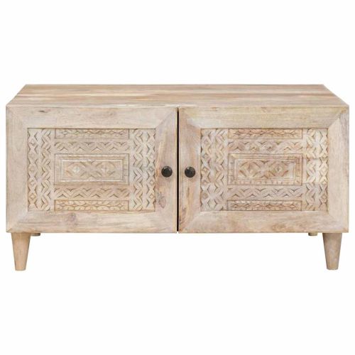 Масичка за кафе Бяло 80 x 54 x 40 см Инженерна дървесина