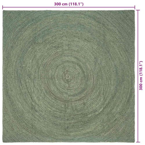 Килими за помещение Маслиненозелено 300 x 300 cm юта