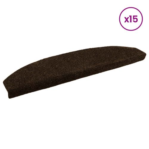 Самозалепващи стъпаловидни постелки Полукръг 15 pcs Кафяво