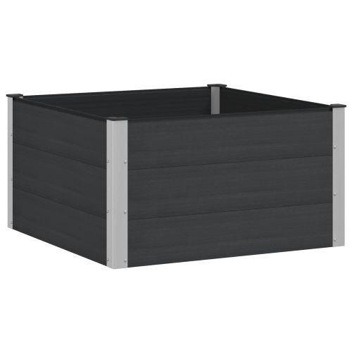 Градинска повдигната леха Черно 100 x 100 x 54 cm алу.