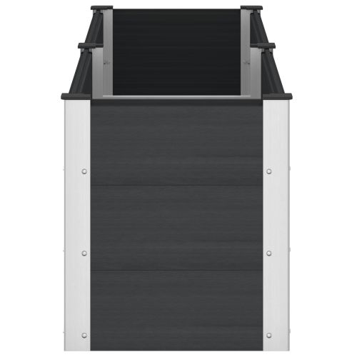 Градинска повдигната леха Черно 200 x 50 x 54 cm алу.