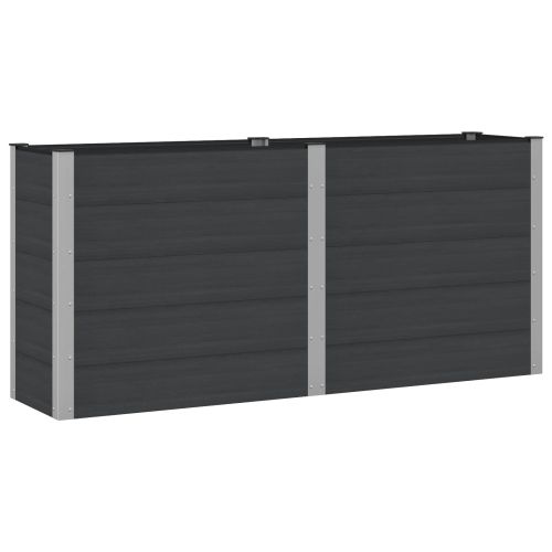 Градинска повдигната леха Черно 200 x 50 x 91 cm алу.