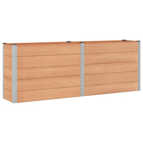 Градинска повдигната леха Кафяво 250 x 50 x 91 см алу.