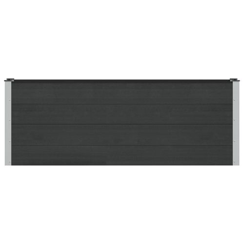 Градинска повдигната леха Черно 200 x 30 x 72 см WPC и алуминий