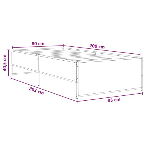 Рамка за легло Опушен дъб 80 x 200 cm Инженерна дървесина