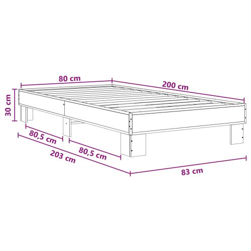 Рамка за легло Дъб сонома 80 x 200 cm Инженерна дървесина