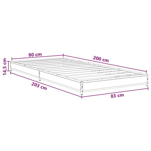 Рамка за легло Черен дъб 80 x 200 cm Инженерна дървесина