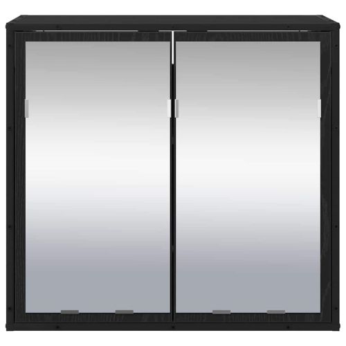 Стенен рафт с рафт със съхранение Черния дъб 65 x 20 x 60 см