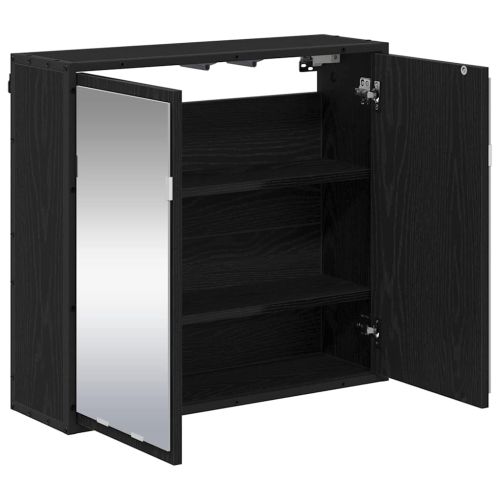 Стенен рафт с рафт със съхранение Черния дъб 65 x 20 x 60 см