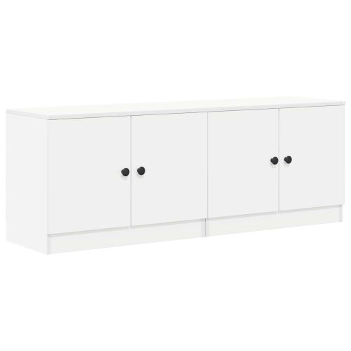 Шкаф за легло със съхранение с врата 2 pcs Бял 66 x 35 x 48 см
