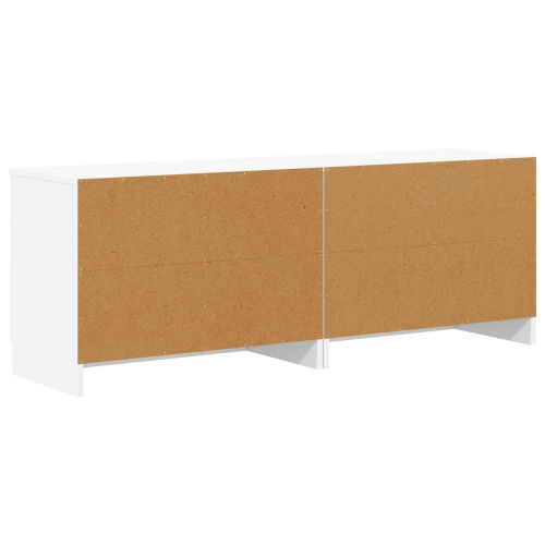 Шкаф за легло със съхранение с врата 2 pcs Бял 66 x 35 x 48 см