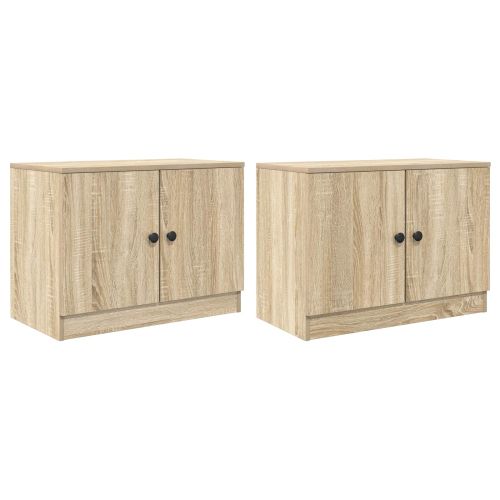 Шкаф за легло със съхранение 2 pcs Сонома дъб 66 x 35 x 48 см