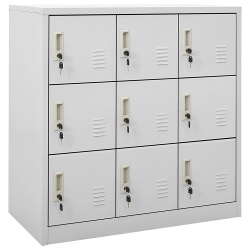 Заключващи се шкафове, 5 бр, светлосиви, 90x45x92,5 см, стомана