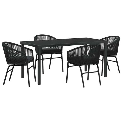 Комплект за хранене в градината 5 pcs Черно