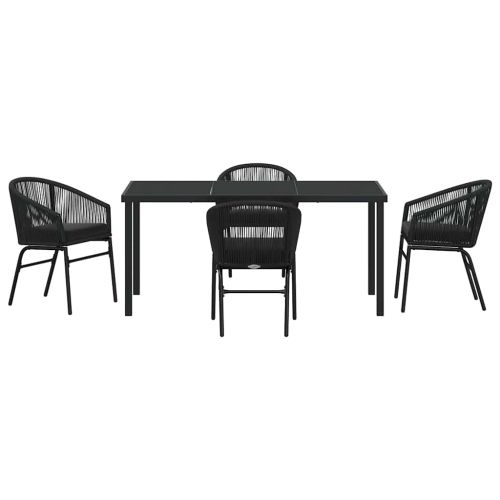 Комплект за хранене в градината 5 pcs Черно
