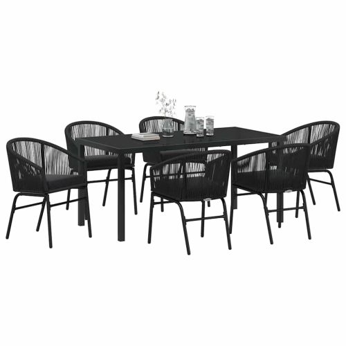 Комплект за хранене в градината 7 pcs Черно
