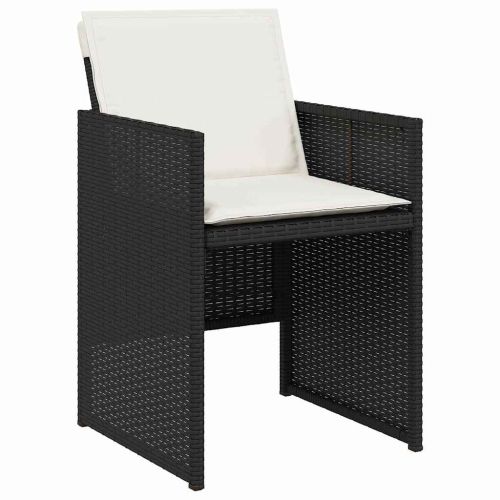 Комплект за хранене в градината 5 pcs Черно полиратан