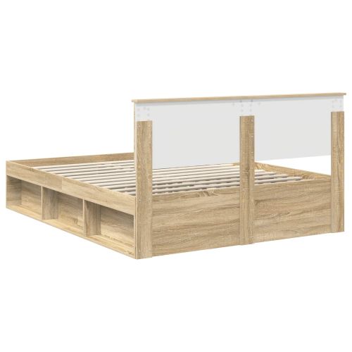Рамка за легло Сонома дъб 150 x 200 cm Солидно борово дърво