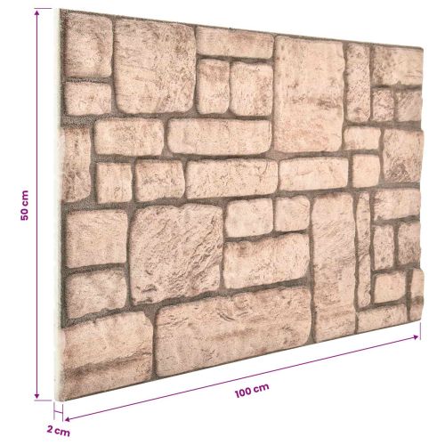Стенни панели 10 pcs Бежово 100 x 50 cm EPS пяна