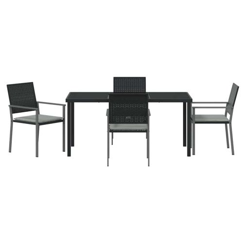 Комплект за хранене в градината 5 pcs Черен и Светло Сив