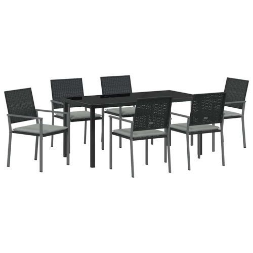 Комплект за хранене в градината 7 pcs Черен и Светло Сив