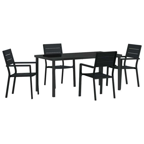 Комплект за хранене в градината 5 pcs Черно