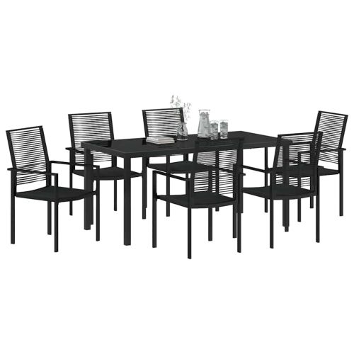 Комплект за хранене в градината 7 pcs Черно