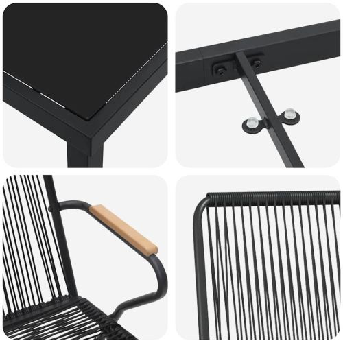 Комплект за хранене в градината 5 pcs Черно