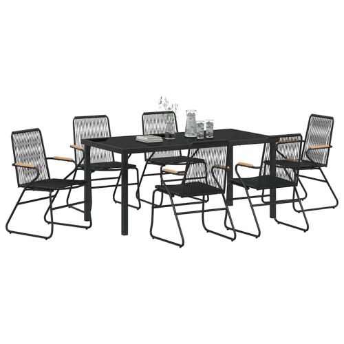 Комплект за хранене в градината 7 pcs Черно