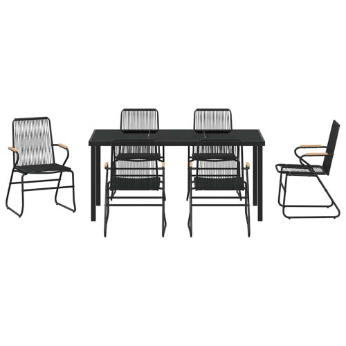 Комплект за хранене в градината 7 pcs Черно