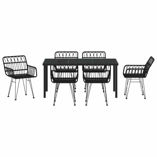 Комплект за хранене в градината 7 pcs Черно