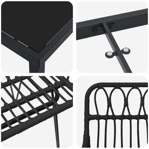 Комплект за хранене в градината 7 pcs Черно