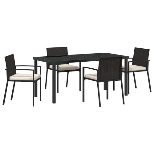 Комплект за хранене в градината 5 pcs Черно