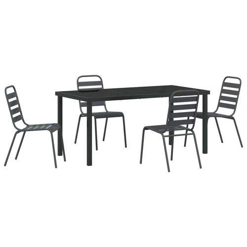Комплект за хранене в градината 5 pcs Антрацит