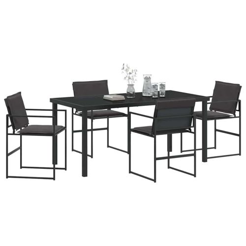 Комплект за хранене в градината 5 pcs Черно 160 x 80 x 73 см