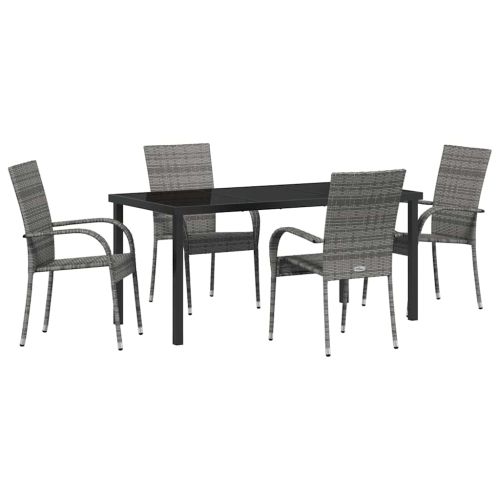 Комплект за хранене в градината 5 pcs Сив