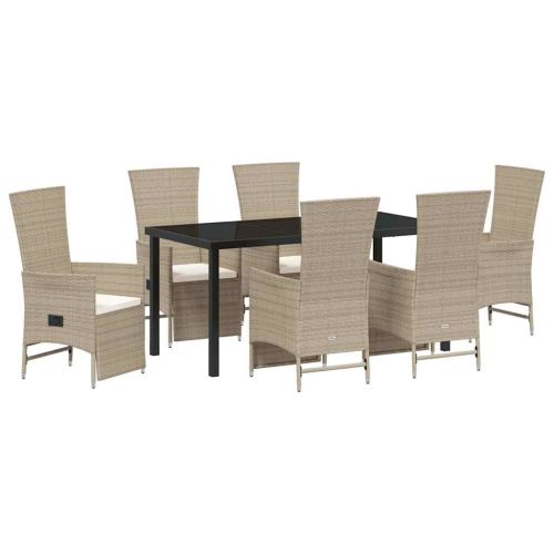 Комплект за хранене в градината 7 pcs Бежово полиратан