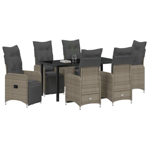 Комплект за хранене в градината 7 pcs Бежово полиратан