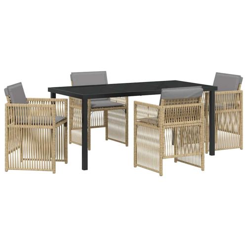 Комплект за хранене в градината 5 pcs Бежово