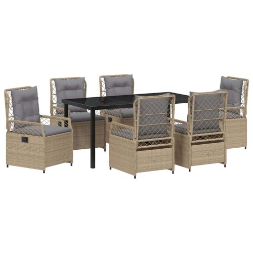Комплект за хранене в градината 7 pcs Бежов и Светло Сив