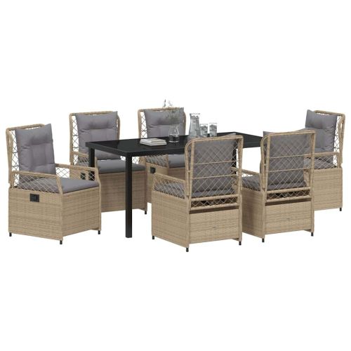 Комплект за хранене в градината 7 pcs Бежов и Светло Сив