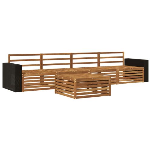 Комплект дивани за открито 5 pcs Натурално